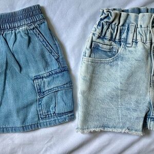 Girl's Gap Denim Shorts & Skirt Set